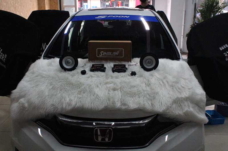 合肥本田飞度音响改装两分频的声琅SL635喇叭