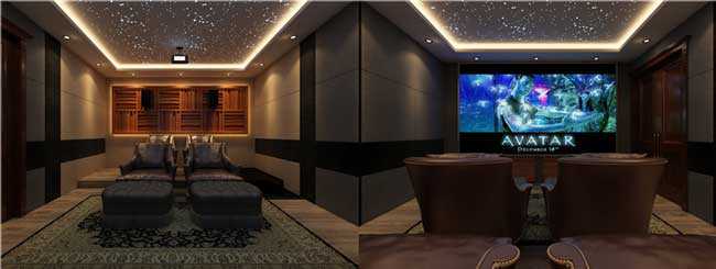 奥图码UHD620别墅家庭影院装修案例