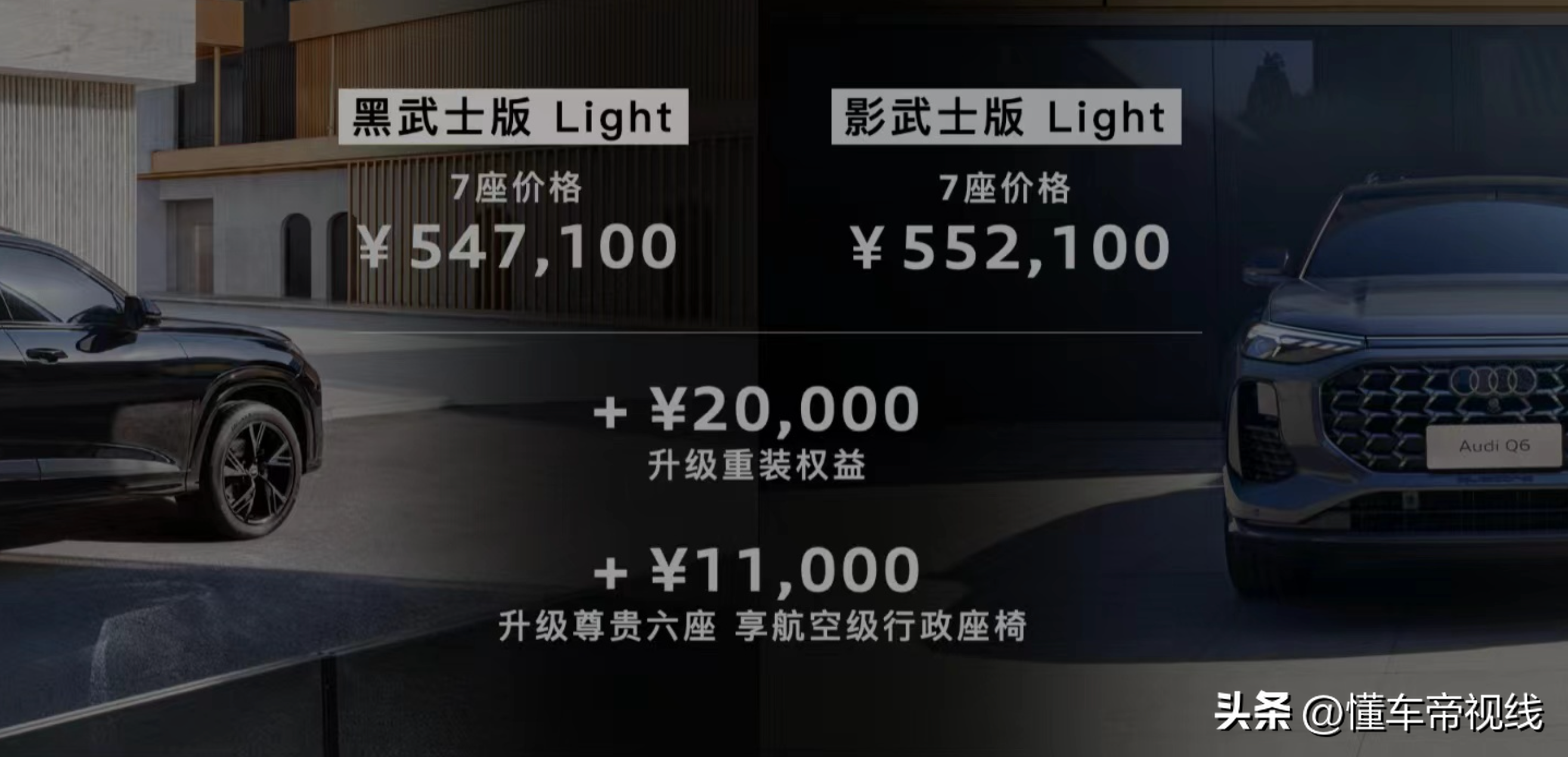 新车 | 售54.71万元起，上汽奥迪Q6 2.0T顶配车型上市，可选装六座
