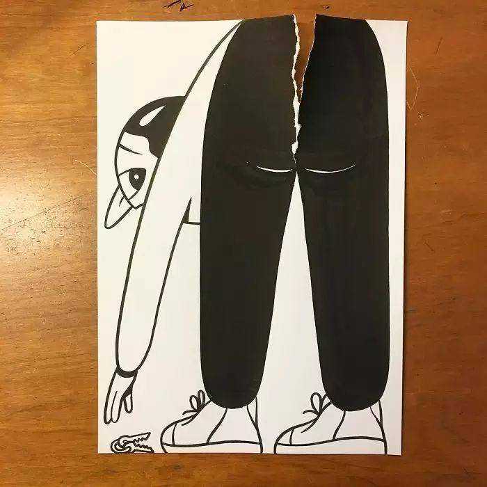 2D 变 3D，这个艺术家怎么喜欢撕纸？